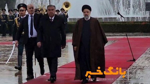 استقبال رسمی امامعلی رحمان از رئیسی در قصر ملت تاجیکستان